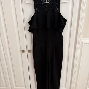 Express Black Ruffle Lace Jumpsuit
